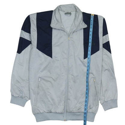 Adidas Men's Grey Track Jacket L Colourblock Retro Sports Zip Top