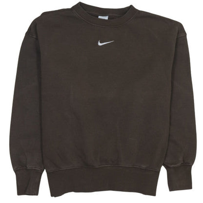 Nike Womens Brown Sweatshirt XS Crew Neck Cotton Blend Pullover