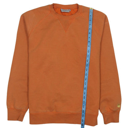 Carhartt WIP Men's Orange Chase Sweatshirt M Crew Neck Cotton Blend