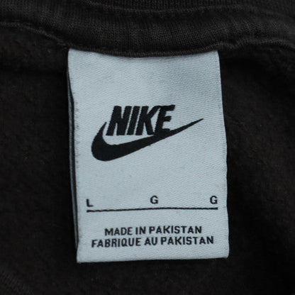 Nike Women Black Cropped Pullover Sweatshirt L Logo Crew Neck