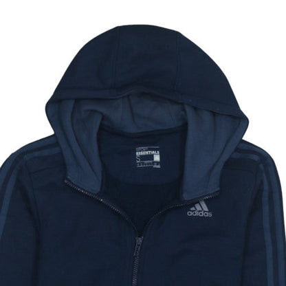 Adidas Men's Blue Full Zip Hooded Sweatshirt Size S
