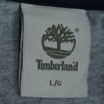 Timberland Men's Grey Pullover Hoodie L Logo Fleece Sweatshirt