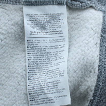 Nike Women Grey Hoodie Medium Funnel Neck Pullover Cotton Blend