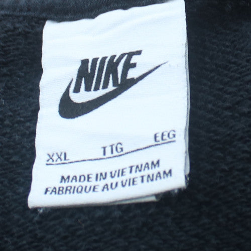 Nike Women Black XXL Pullover Sweatshirt Crew Neck Embroidered Logo