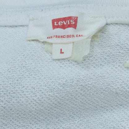 Levi's Women's White Logo Pullover Sweatshirt Size L