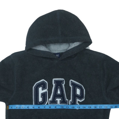 GAP Boys Black Hooded Pullover Sweatshirt 12-13 Years Fleece Logo