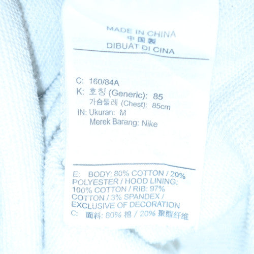 Nike Women White Pullover Hoodie M Cotton Blend Logo Sportswear