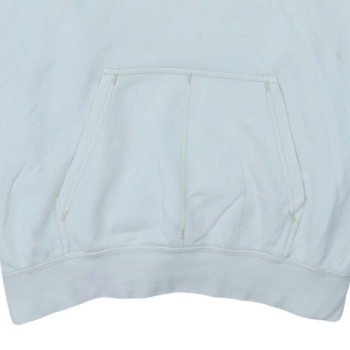 Nike Women White Pullover Hoodie M Cotton Blend Logo Sportswear