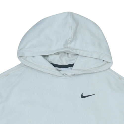 Nike Women White Pullover Hoodie M Cotton Blend Logo Sportswear