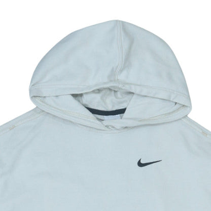 Nike Women White Pullover Hoodie M Cotton Blend Logo Sportswear