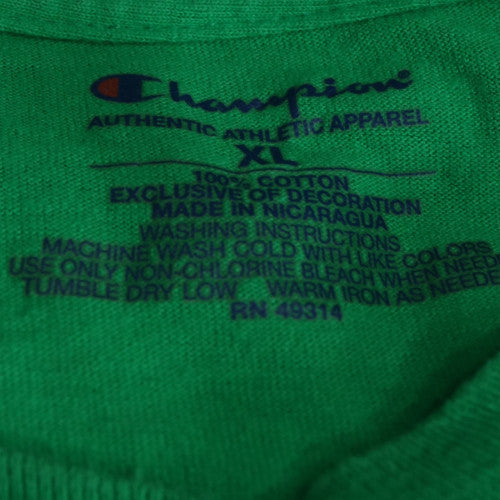 Champion Men's Green University of Notre Dame Crew Neck T-Shirt XL