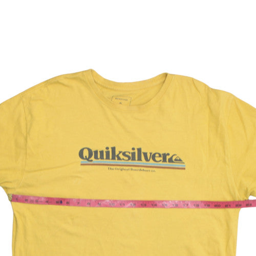Quiksilver Men's Yellow XL Regular Fit Cotton Graphic T-Shirt