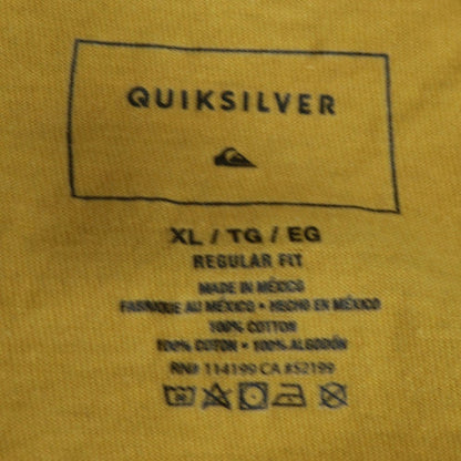 Quiksilver Men's Yellow XL Regular Fit Cotton Graphic T-Shirt