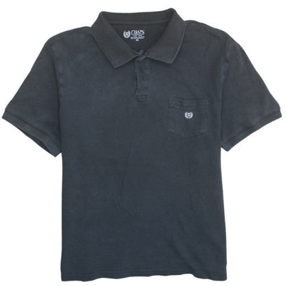 Chaps Men's Black Cotton Short Sleeve Polo Shirt XL