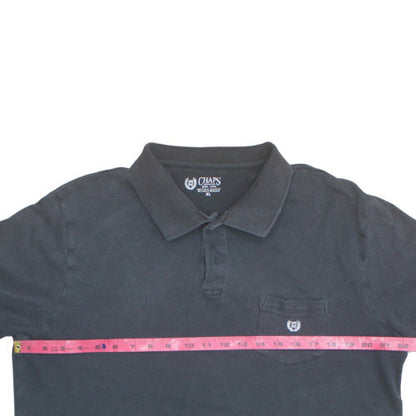 Chaps Men's Black Cotton Short Sleeve Polo Shirt XL