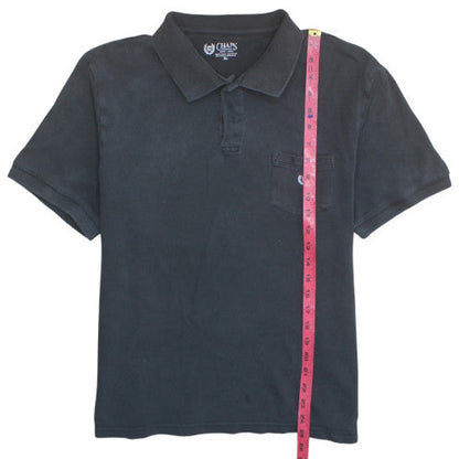 Chaps Men's Black Cotton Short Sleeve Polo Shirt XL