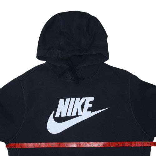Nike Womens Black Medium Pullover Hoodie with Logo Print