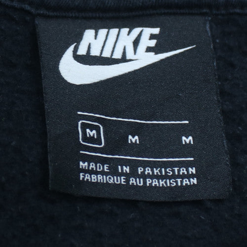 Nike Womens Black Medium Pullover Hoodie with Logo Print