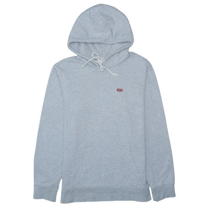 Levi's Men's Grey Pullover Hoodie M Regular Fit Logo Fleece