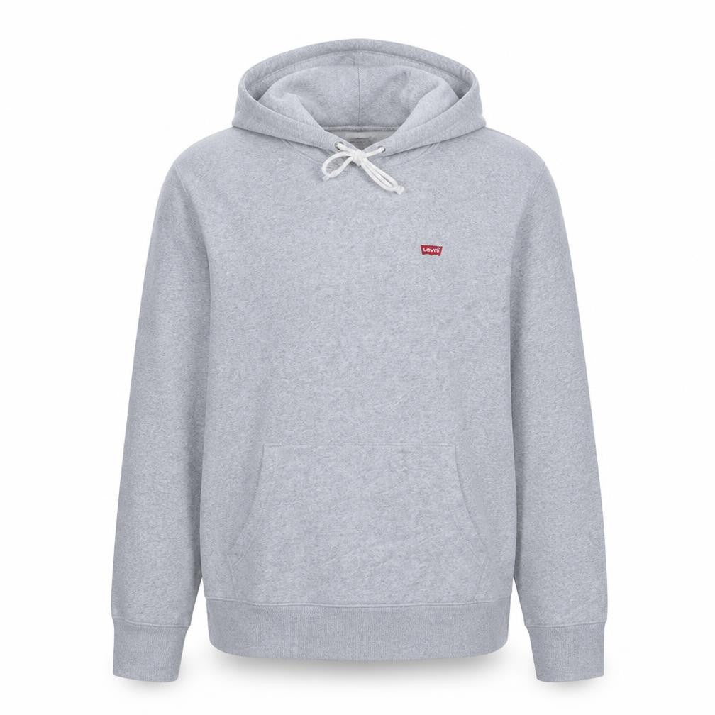 Levi's Men's Grey Pullover Hoodie M Regular Fit Logo Fleece