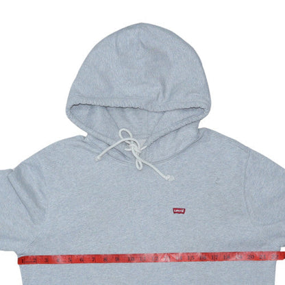 Levi's Men's Grey Pullover Hoodie M Regular Fit Logo Fleece