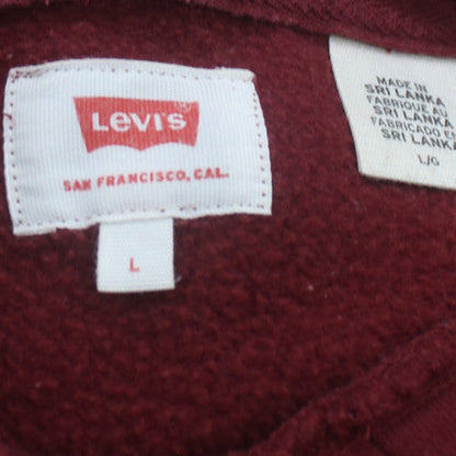 Levi's Men's Red Pullover Hoodie L Logo Graphic Fleece Sweatshirt