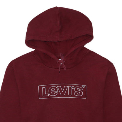 Levi's Men's Red Pullover Hoodie L Logo Graphic Fleece Sweatshirt