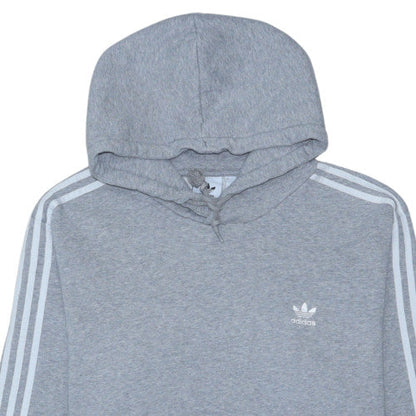Adidas Men's Grey Pullover Hoodie Size L Regular Fit Fleece