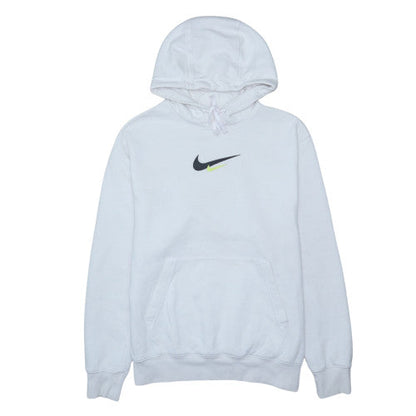 Nike Women White Pullover Hoodie Medium Logo Print Casual