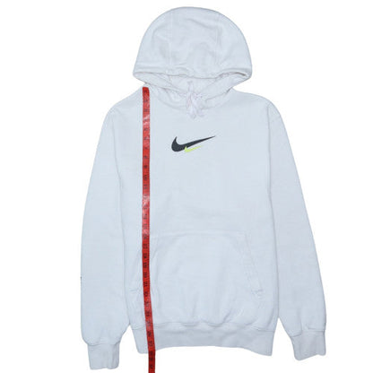 Nike Women White Pullover Hoodie Medium Logo Print Casual