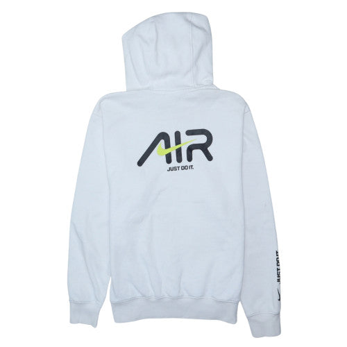 Nike Women White Pullover Hoodie Medium Logo Print Casual