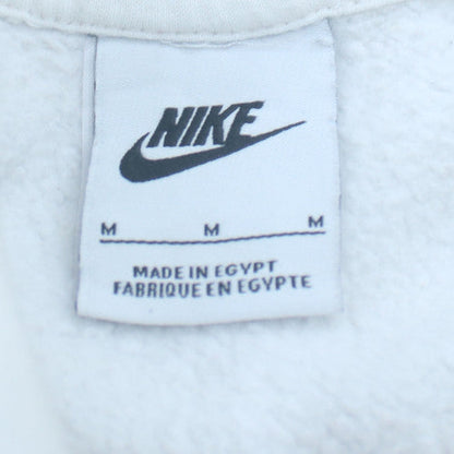 Nike Women White Pullover Hoodie Medium Logo Print Casual