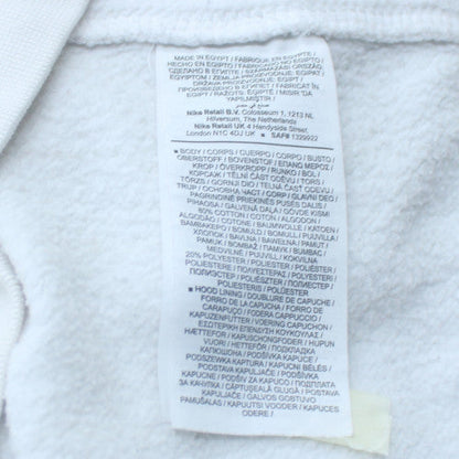 Nike Women White Pullover Hoodie Medium Logo Print Casual