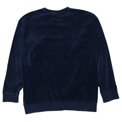 Adidas Womens Navy Velour Crew Neck Pullover Sweatshirt 2XL