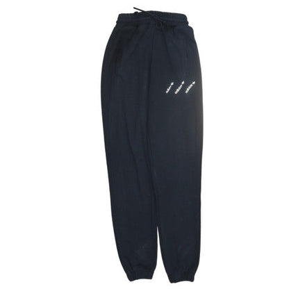 adidas Womens Black Sweatpants Size 4 Regular Fit Fleece Tapered