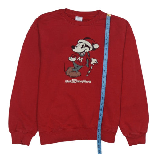 Disney Women Red Mickey Mouse Christmas Sweatshirt Size M