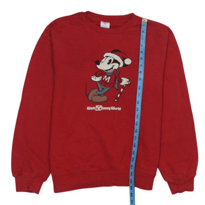 Disney Women Red Mickey Mouse Christmas Sweatshirt Size M