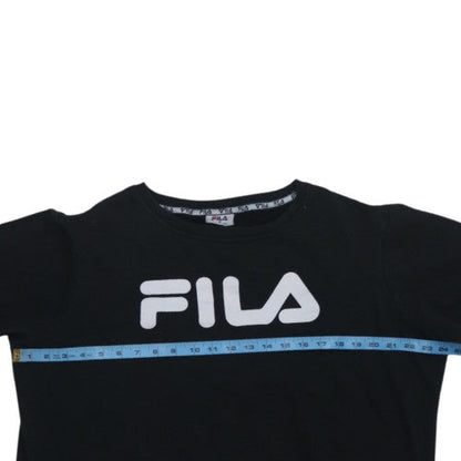 Fila Womens Black Crew Neck Pullover Sweatshirt Size 18