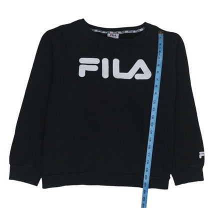Fila Womens Black Crew Neck Pullover Sweatshirt Size 18