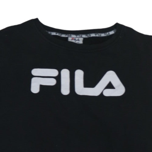 Fila Womens Black Crew Neck Pullover Sweatshirt Size 18
