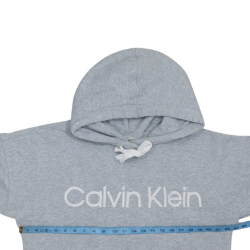 Calvin Klein Women’s Grey Pullover Hoodie Large Cotton Blend