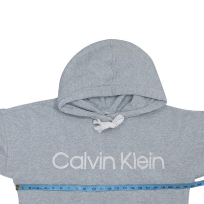 Calvin Klein Women’s Grey Pullover Hoodie Large Cotton Blend