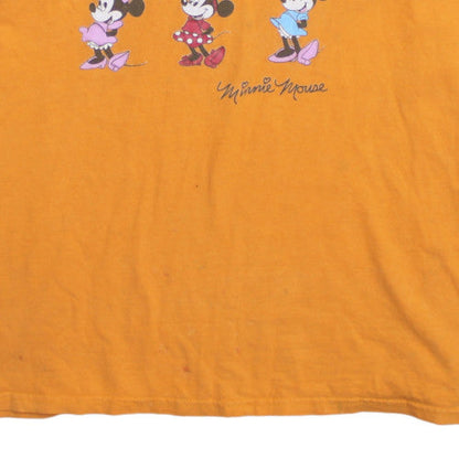 Disney Men's Orange XL Minnie Mouse Graphic Cotton T-Shirt