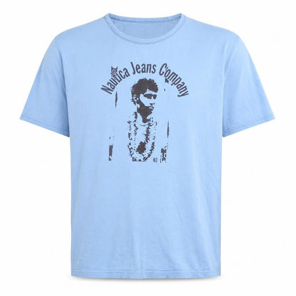 Nautica Jeans Company Men's Blue 2XL Athletic Fit Graphic T-Shirt