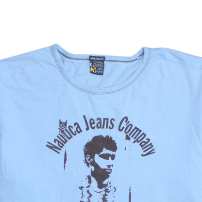 Nautica Jeans Company Men's Blue 2XL Athletic Fit Graphic T-Shirt