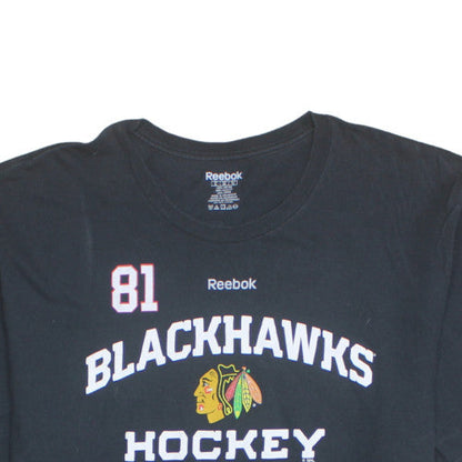 Reebok Men's Black Chicago Blackhawks #81 Hossa XL T-Shirt