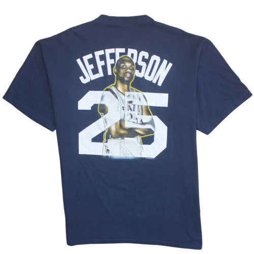 Majestic NBA Utah Jazz Big Al Jefferson Blue Men's XL Graphic T-Shirt