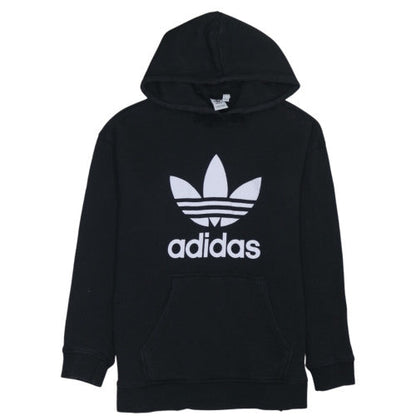 Adidas Womens Black Pullover Hoodie Size 18 Trefoil Logo Sweatshirt