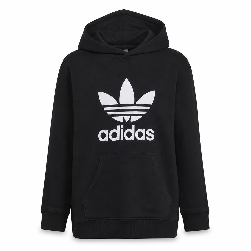 Adidas Womens Black Pullover Hoodie Size 18 Trefoil Logo Sweatshirt