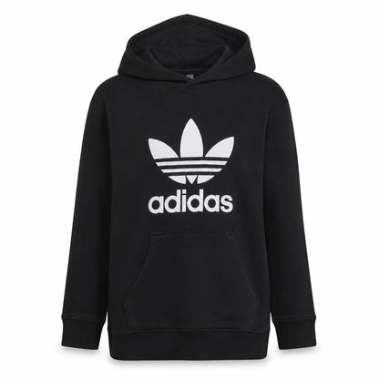 Adidas Womens Black Pullover Hoodie Size 18 Trefoil Logo Sweatshirt